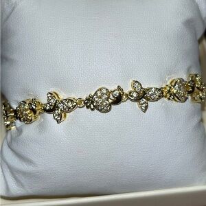 Gold Plated Butterfly & Peacock Bracelet